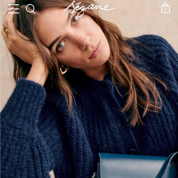 Sezane Emile Cardigan - Navy - Picture 6 of 7